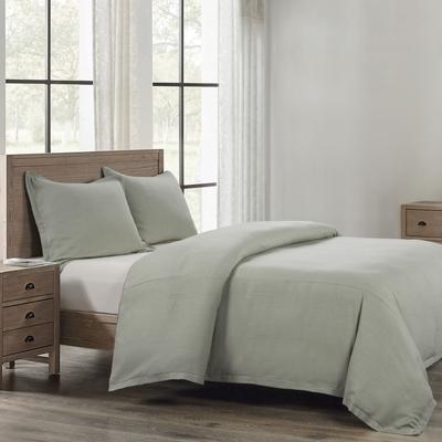 HiEnd Accents Hera Washed Linen Flange Comforter Set, 3PC
