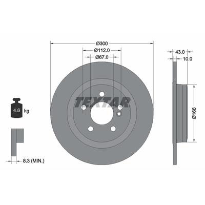 TEXTAR Bremsscheibe PRO 92277503 300mm 10mm für Mercedes
