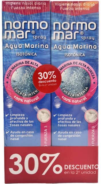 NORMOMAR Spray Agua Mar Isotónica Fuerza Intensa 2x120 ml