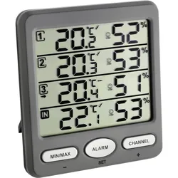 TFA Klima-Monitor, Thermometer + Hygrometer, Grau