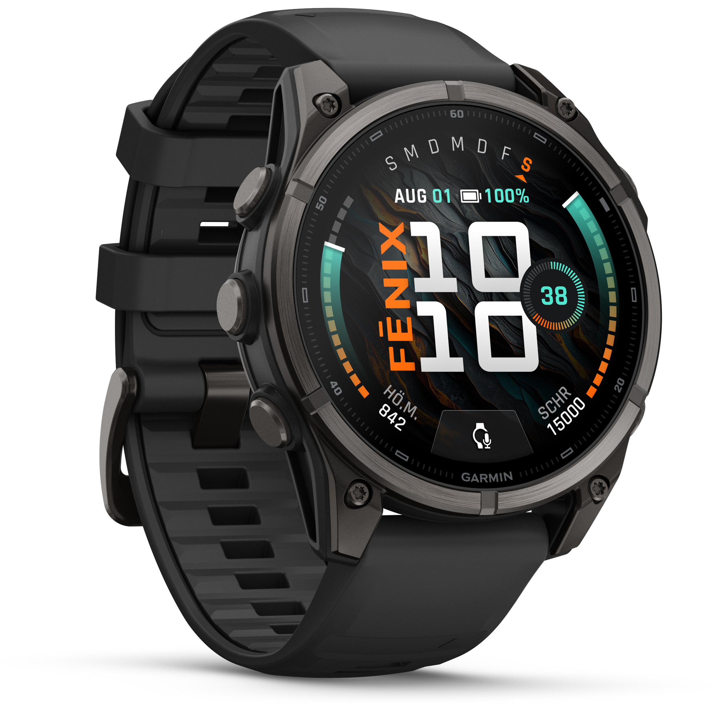 Garmin Fenix 9 DLC Titan GPS-Uhr GPS Uhren schwarz-carbongrau dlc titan Größe 51mm Laufen | Trailrunning | Training & Fitness