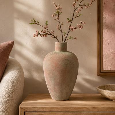 Arcilla Elemental - Dark Gray, Beige, Red, or Cream Ceramic Wide Decorative Vase