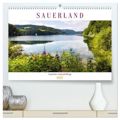 Sauerland - Land der tausend Berge (hochwertiger Premium Wandkalender 2027 DIN A2 quer), Kunstdruck in Hochglanz