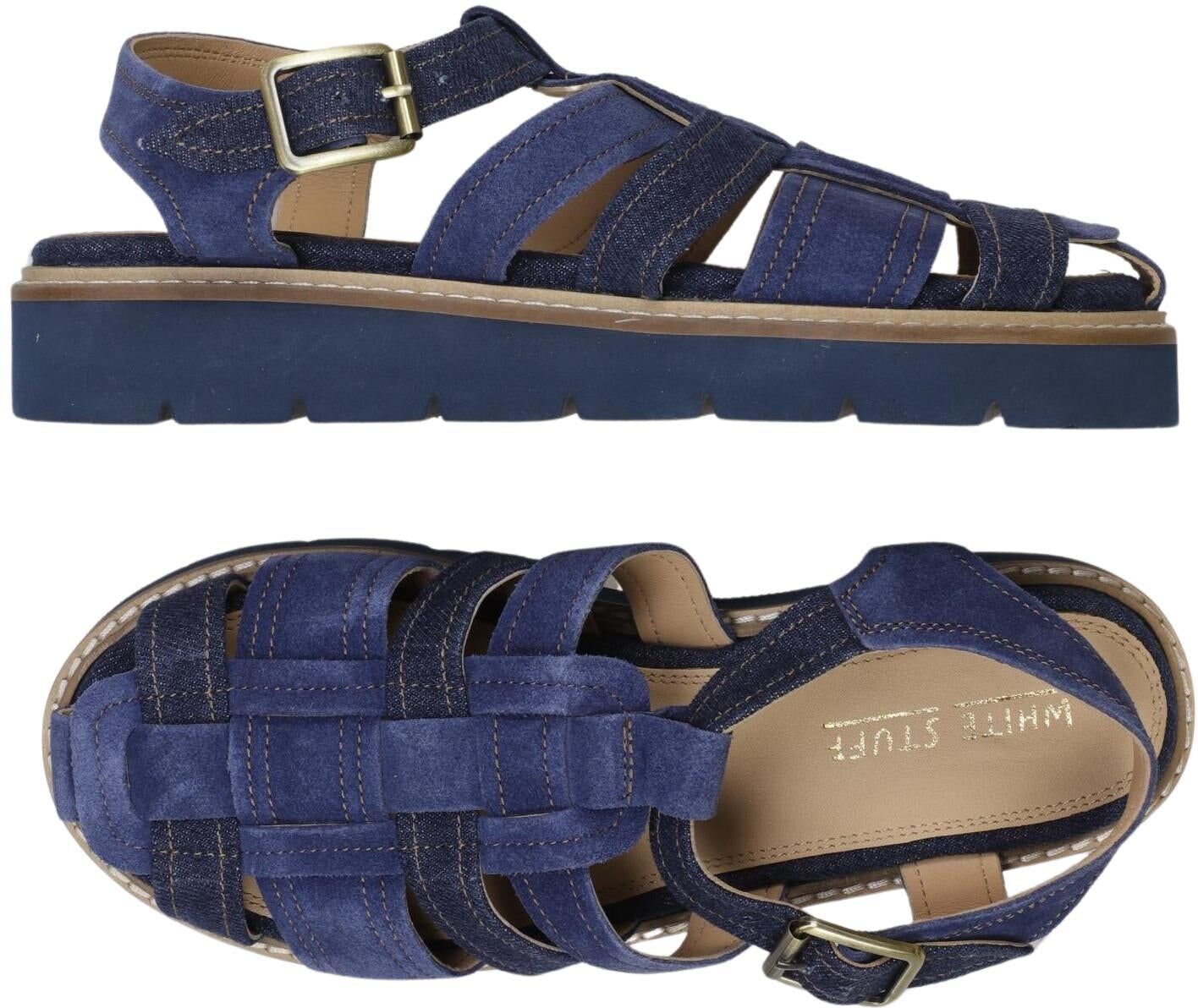 White Stuff Damen Sandalen, Marineblau, Gr. EU 35.5, kein / Etikett - Second Hand