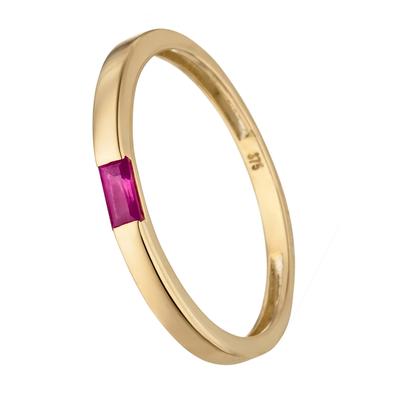 Goldring JOBO "Rubin-Ring" Gr. 58, gelb (gelbgold 375), Fingerringe, Damen, 58, Gelbgold 375, Goldring, 375 Gold