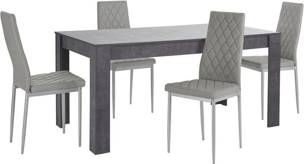 Notio Living Lynn & Brooke Eettafel met stoelen, 160 cm
