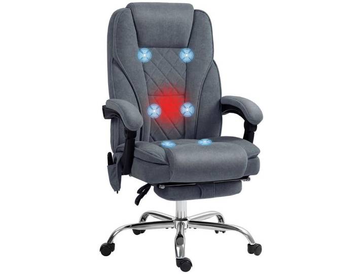 Gris pour travailler plus confortablement fauteuil de bureau massant chauffant avec télécommande au bureau