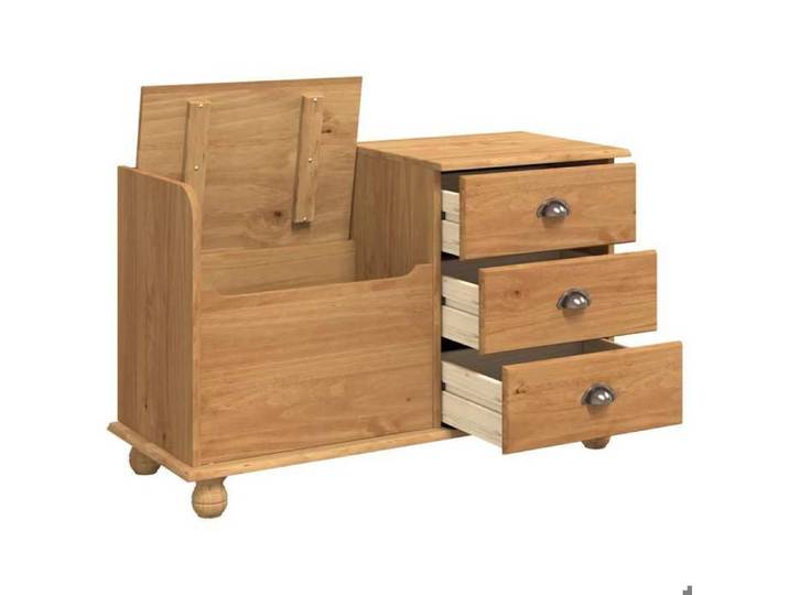 Black Friday  Banc long de rangement - JILL - Meuble d'entrée - ASKIM Marron 100x39x62 cm - BB635