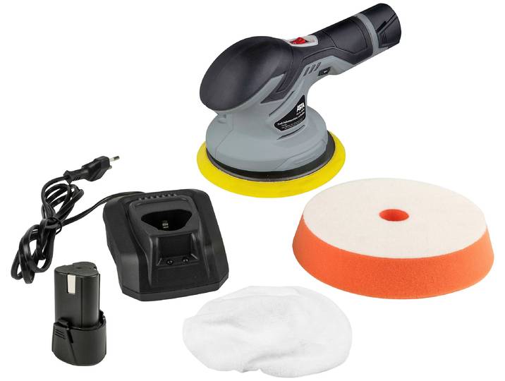 Akku-Poliermaschine APA APA 20999 12V , grau, B:15cm H:13cm T:23,8cm, Poliermaschinen, Akku-Poliermaschine, mit Exzenter Funktion, inkl. Akku und Ladegerät, Topseller