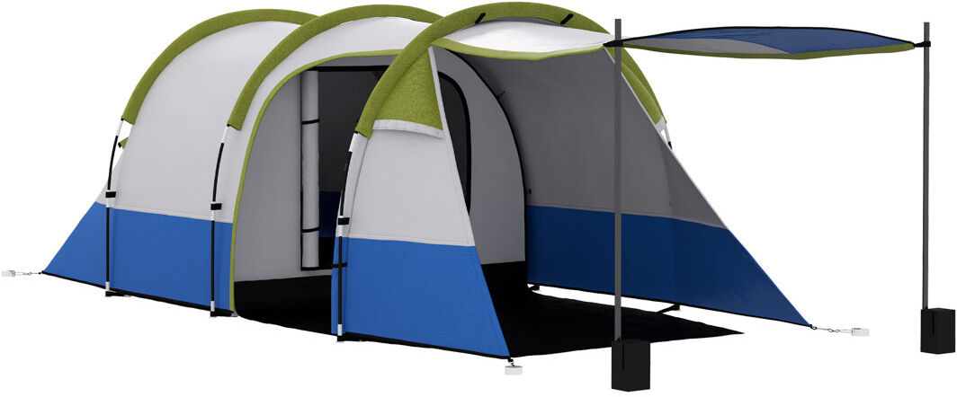 Outsunny 2 Man Camping Tent Tunnel Tent Large 420L x 200W x 150H cm Green 3 Person