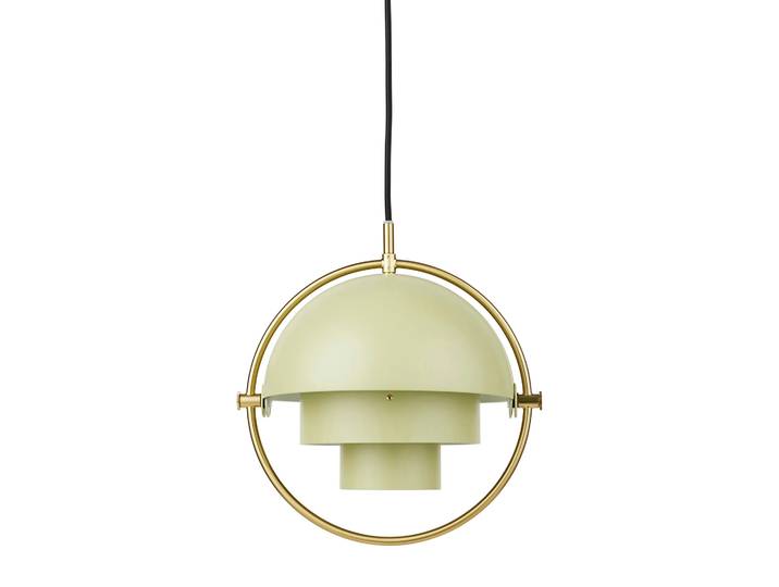 GUBI Multi-Lite Pendelleuchte small Brass-desert sage