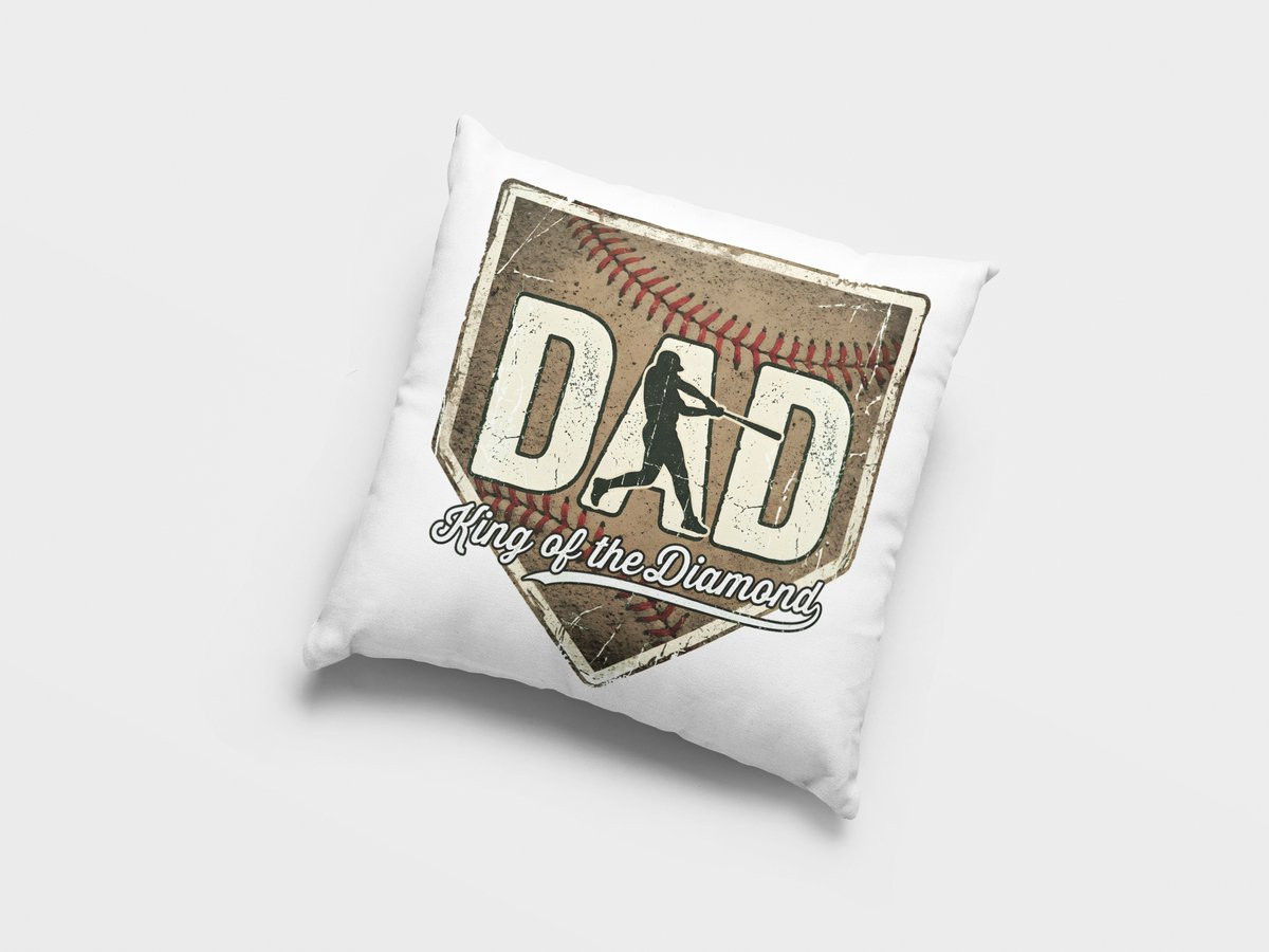 Honkbal Papa Sierkussen - Cadeau voor Vader met Verweerd Home Plate Design