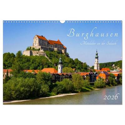 Burghausen - Mittelalter an der Salzach (Wandkalender 2026 DIN A3 quer), CALVENDO Monatskalender