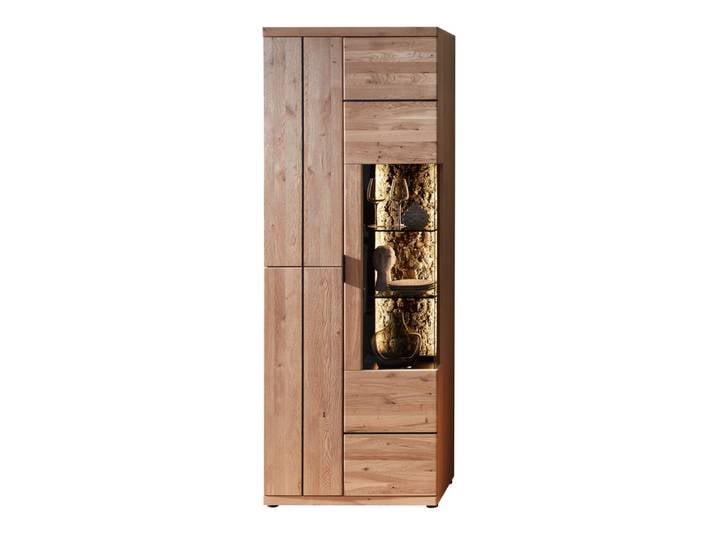 Wohn-Concept Donna Vitrine Wildeiche Massivholz Bianco/Echtkork