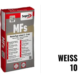 Sopro Bauchemie MeisterFuge schmal Fugenmörtel 2 - 5 mm 5 kg Beutel Weiß 10