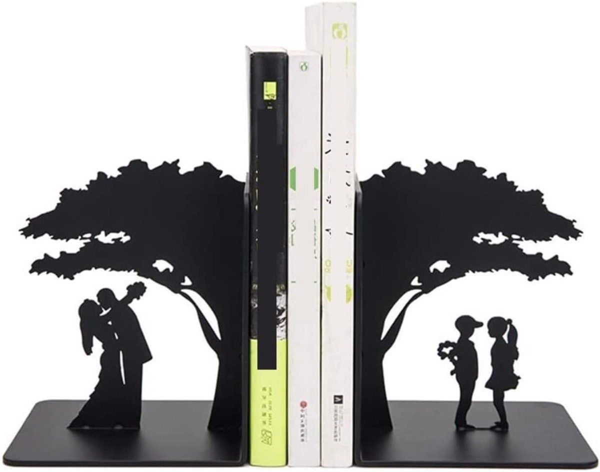 Boekensteunen Mode Love Brons - Decoratieve Boekensteunen - 13,5 x 12 cm