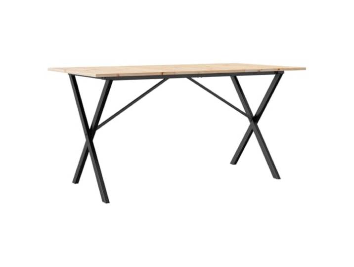 YUTAASU Esstisch X-Gestell 160x80x75 cm Massivholz Kiefer und Stahl Robuste Tischplatte, Stabile X-Form, Langlebiges Naturmaterial, Für Familie und Freunde