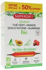 Super Diet Superdiet Quatuor Guarana Brûle Graisse Bio 20 Ampoules+10 Offertes - Boîte 30 ampoules de 15 ml