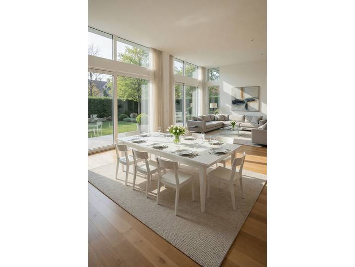 Table extensible 140cm Blanc/Pin blanc