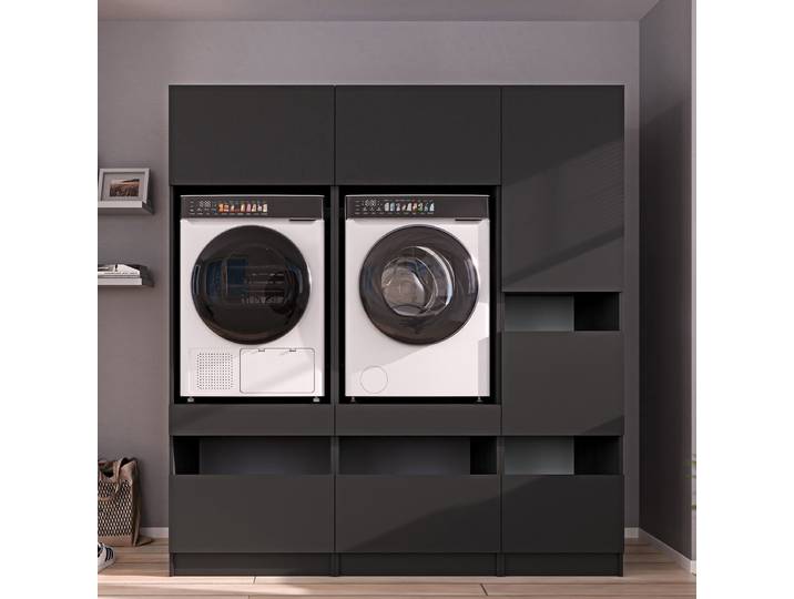 HWR Smart Kombi E 186 x 200 x 68cm Grau/Anthrazit