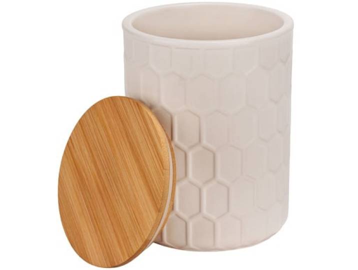 Vorratsdose WENKO Modell Maya , weiß, H:17cm L:13cm, Keramik, Lebensmittelaufbewahrungsbehälter, Vorratsdose, Frischhaltedose für Lebensmittel und Vorräte, luftdichter Deckel