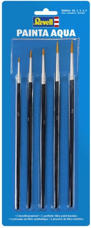 5 pinceaux Painta Aqua taille 00, 1, 2, 3, 5 - Revell