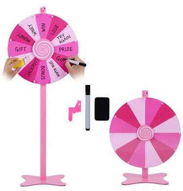 Costway 24 Inch Prize Wheel with Blackboard Marker and Eraser