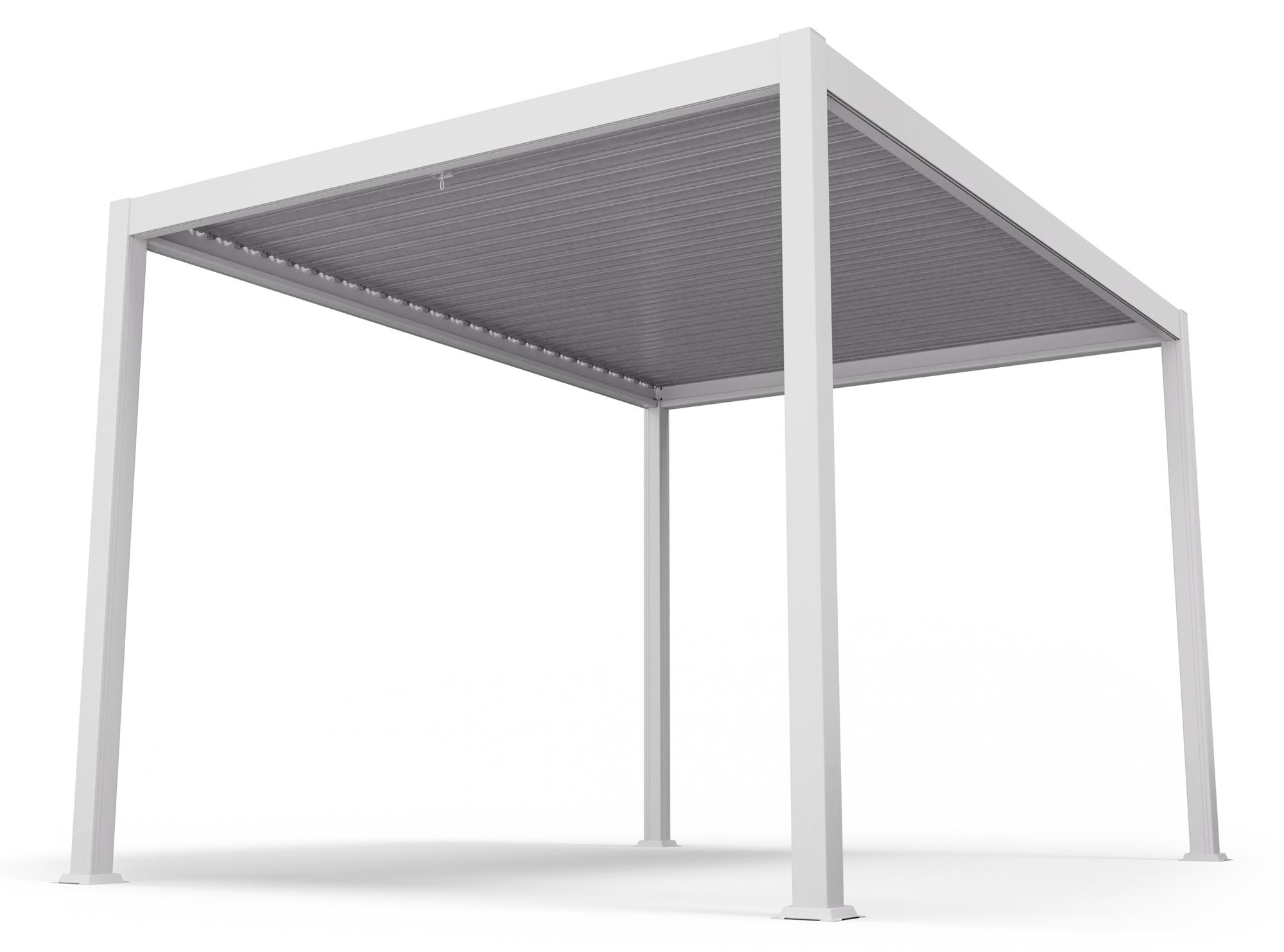 Blumfeldt LuminaHaven Lamellen-Pergola 3x4 m - wetterfester Garten-Pavillon mit starker Aluminiumstruktur, wasserdichten Stahllamellen, winterfest