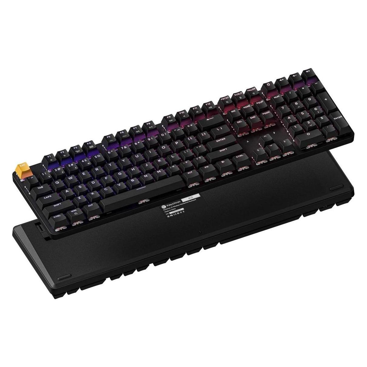 Keychron J5 kabellose Gaming-Tastatur - US-Layout - Hot-Swap-fähig, Super Red - Schwarz (US, Kabellos) (KJ5-H1)