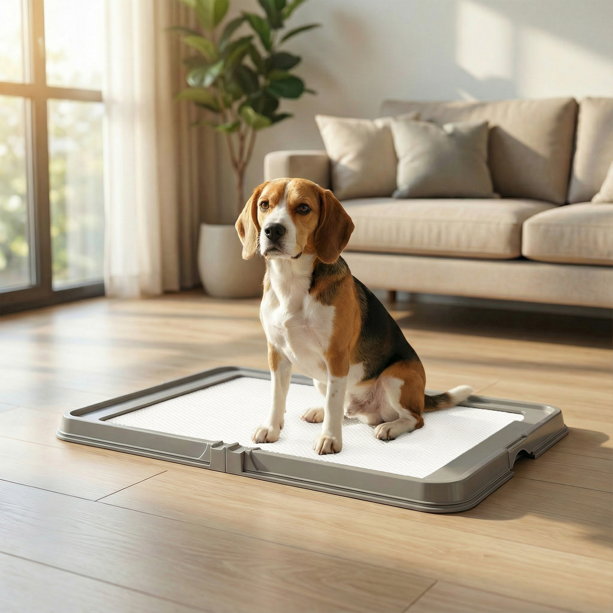 Pawhut Vassoio Sanitario Pieghevole per Cani 86x62 cm Vassoio per Addestramento 3 Tappetini Piedini Antiscivolo Grigio   Aosom Italy