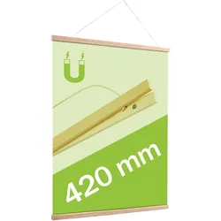 Posterleisten aus Holz, mit Aufhängeschnur und Magnetbefestigung Eiche | 420 mm