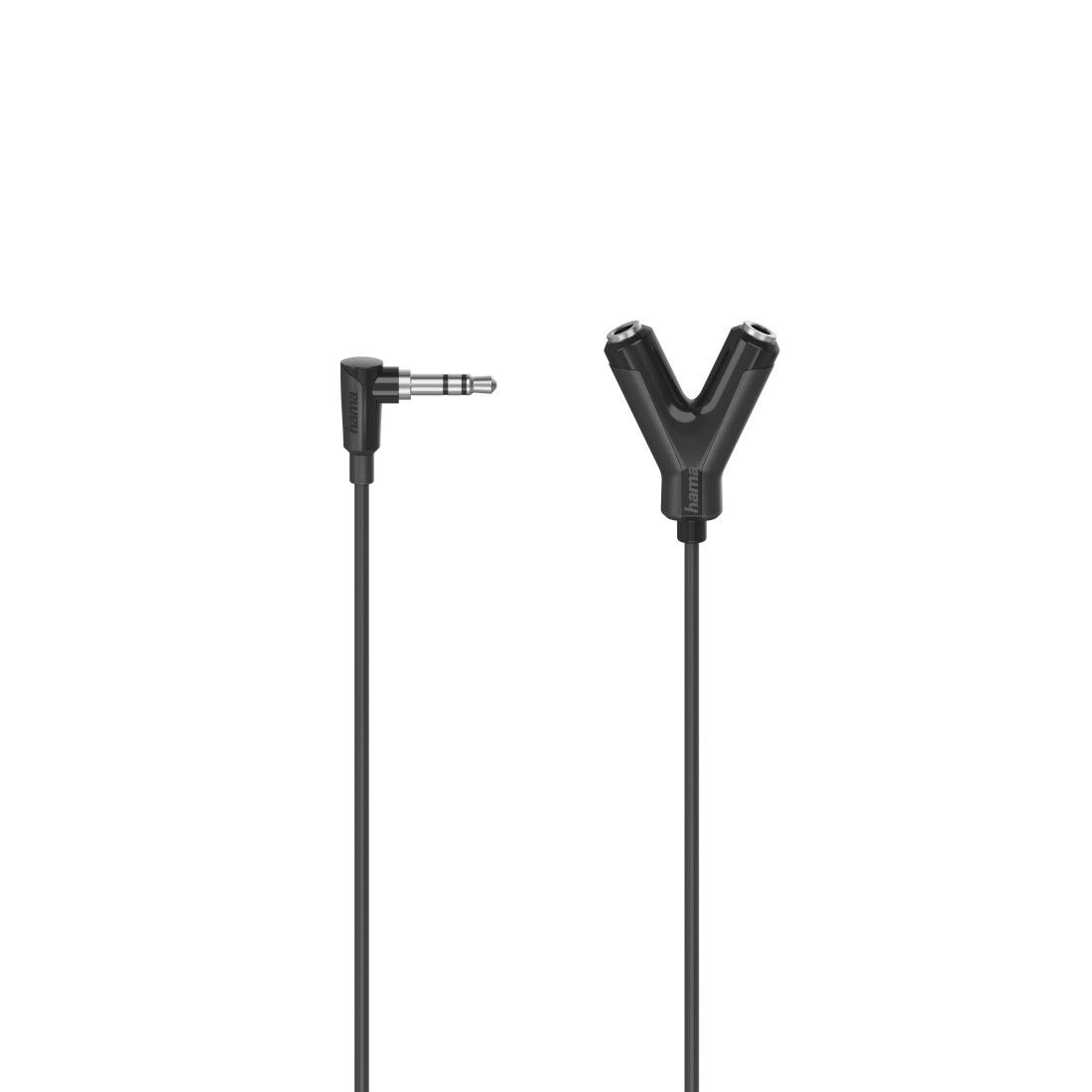 Hama 205190 Audio-Adapter Stecker 3,5 mm Klinke auf 2x 3,5 mm Klinke Buchse 0,2 m (Schwarz) 00205190