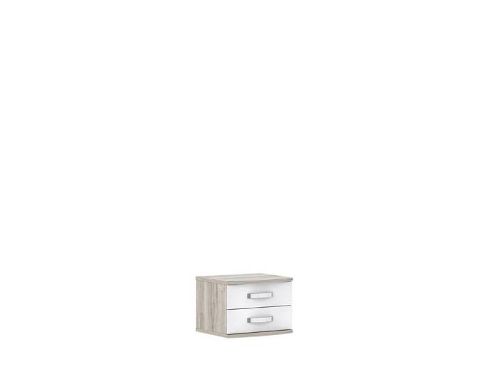 FORTE Nachtkommode in Sandeiche / Weiss Glanz - 50,4x41,4x46cm (BxHxT)