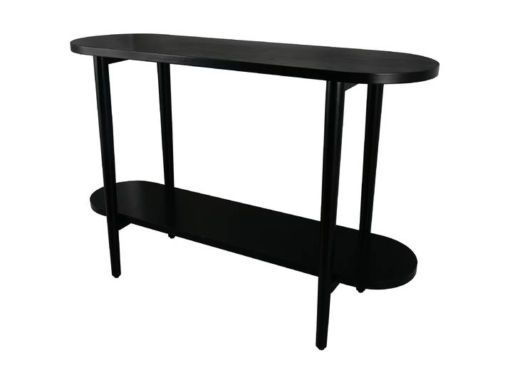 Table console en bois massif Suzuo 110 x 75 x 35cm Noir