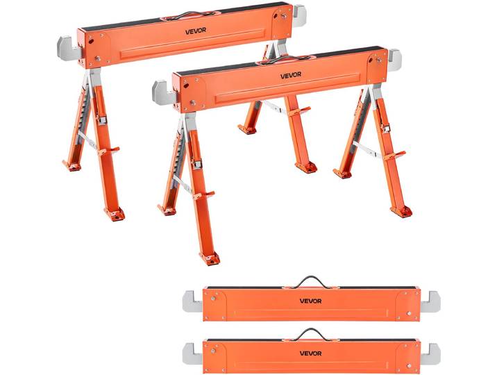 VEVOR Werkbok Opvouwbare Bok 2-pack Krikstandaard 816\,5kg In Hoogte Verstelbaar