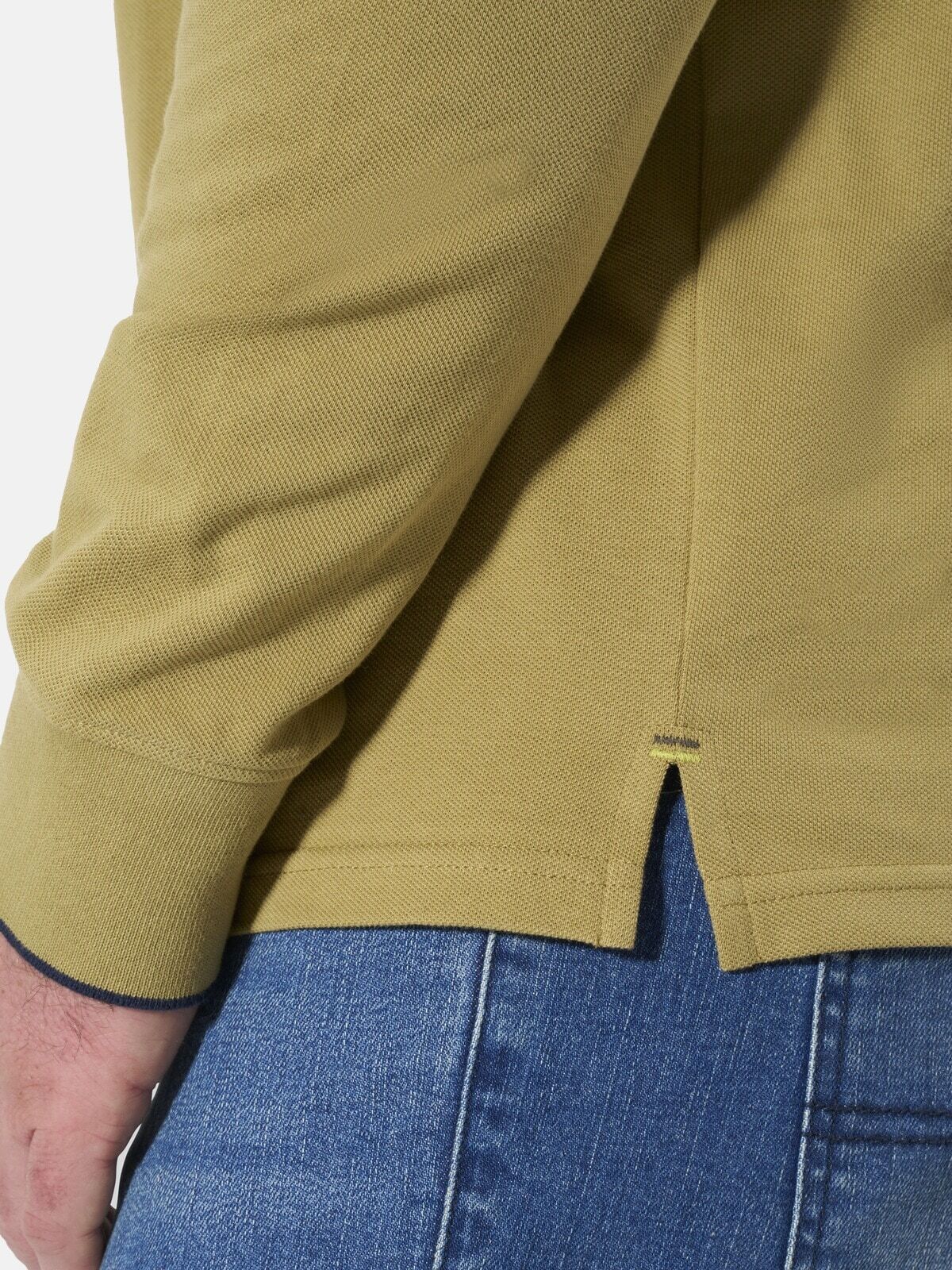 Langarm-Poloshirt JAN VANDERSTORM "Langarm-Poloshirt RUDIN", Herren, Gr. L, grün (khaki), Shirts Langarm-Poloshirt