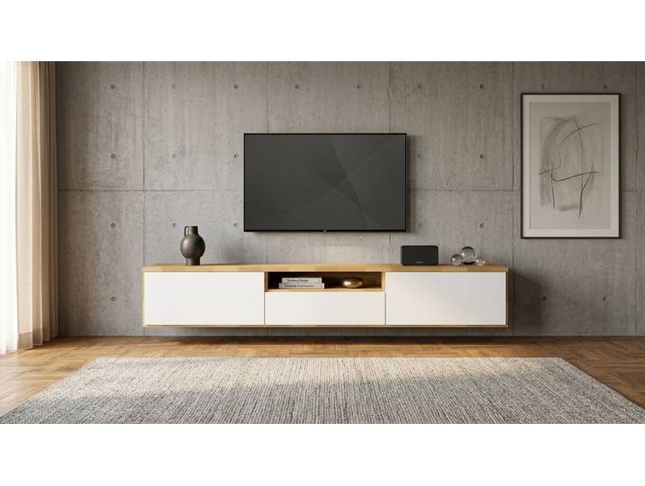 Stylishes Hängesideboard nach Maß Buche Natur geölt
