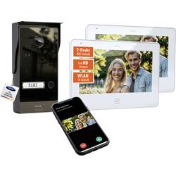 m-e modern-electronics ALL-V10B-2M7W-IPS Video-Türsprechanlage 2-Draht, WLAN Video-Inneneinheit Schwarz, Weiß 41530