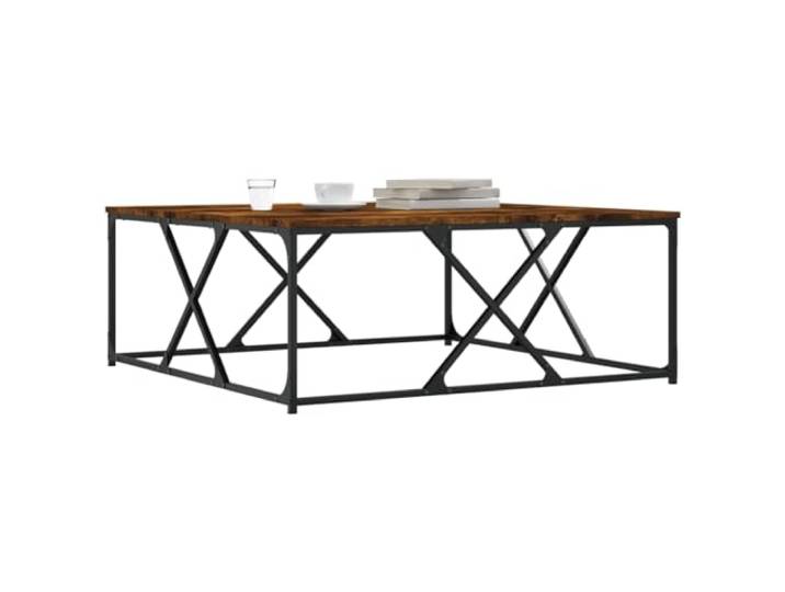 KTHLBRH Couchtisch Eiche Rauchgrau 100 x 100 x 40 cm Mehrschichtholz, Metallgestell, stabile Platte, robust, einfache Montage