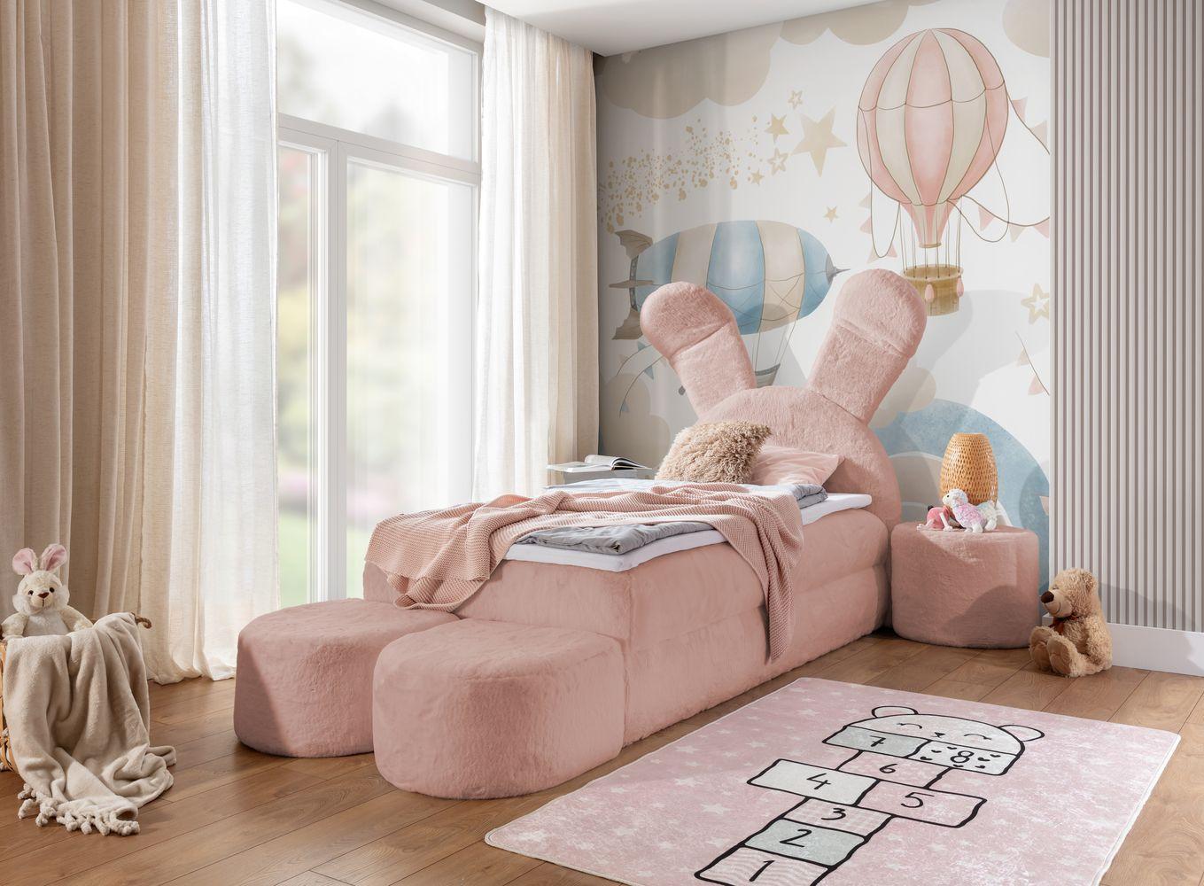 Designer-Kinderbett 100x200 INELA - rosa + GRATIS Matratzenauflage