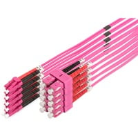 LWL Patchkabel, Duplex, LC > SC Stecker, Multimode OM4 hellviolett, 3 Meter