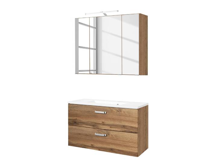 home24 Badkamerset 2-delig 80cm bruin/Wotan eikenhouten look
