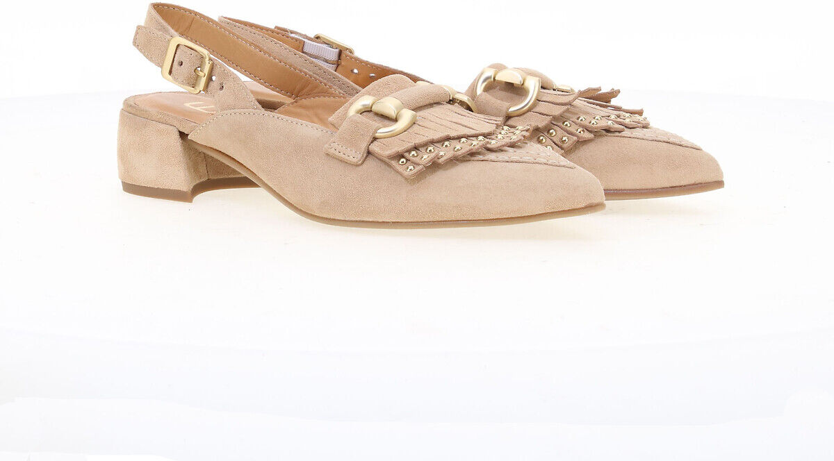 MJUS Ballerines Slingback pointues en cuir suède