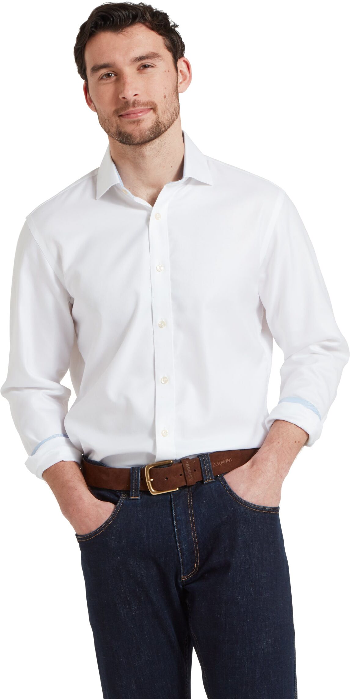Schöffel Country Greenwich Tailored Shirt - White - Size 17.5S - Men