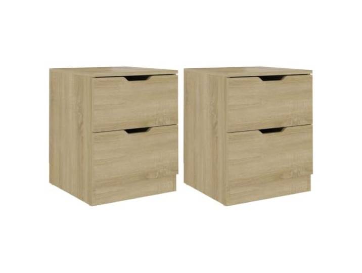 Tmriohed 2er Set Nachttisch Sonoma-Eiche Optik 40x40x50 cm Beistelltisch Praktisches 2er-Set Schränke für Schlafzimmer und Wohnzimmer. Bietet ordentliche Ablage für Bücher und Fernbedienung.