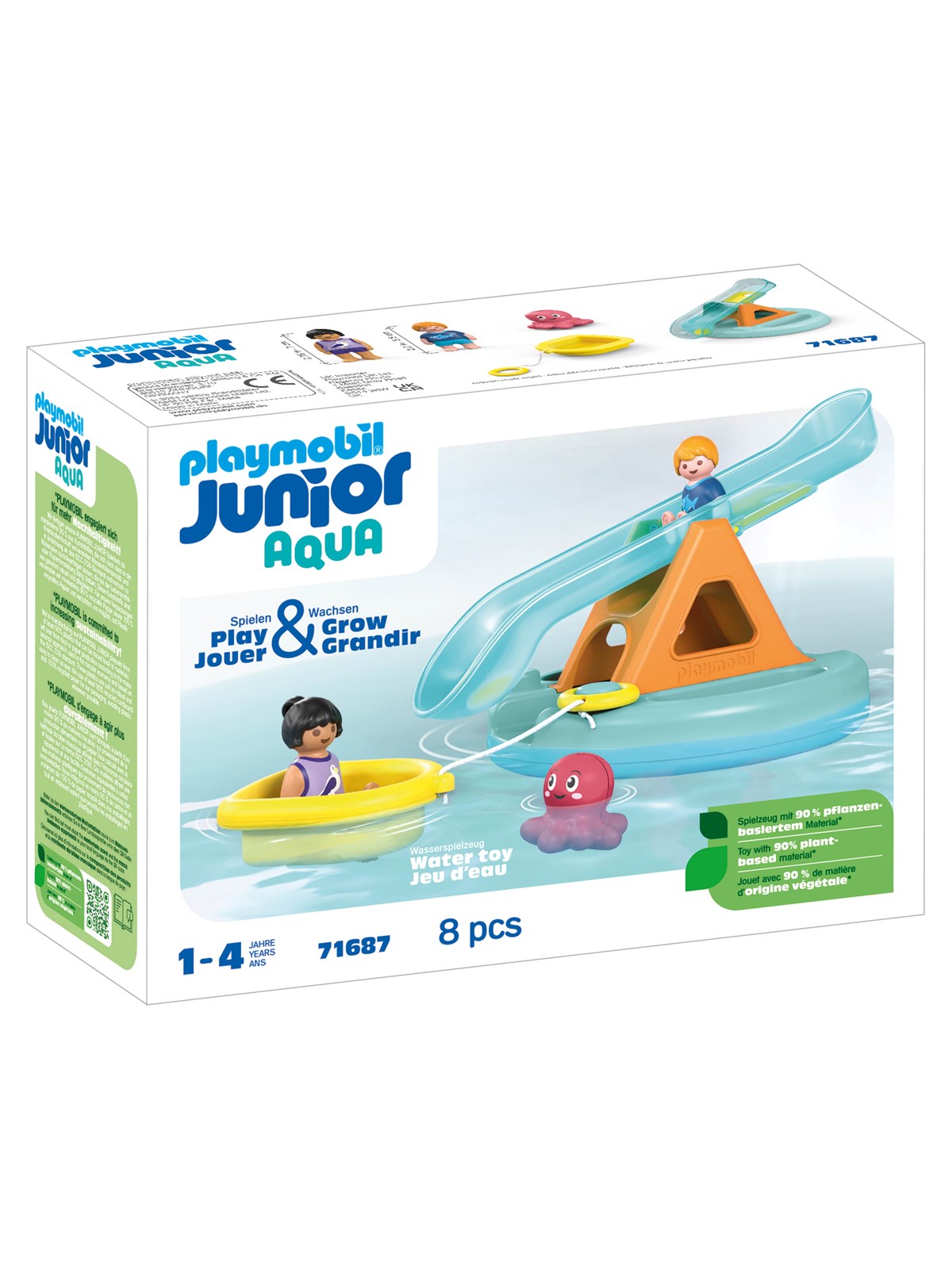 Playmobil 1.2.3 - JUNIOR AQUA: Badeinsel mit Wasserrutsche