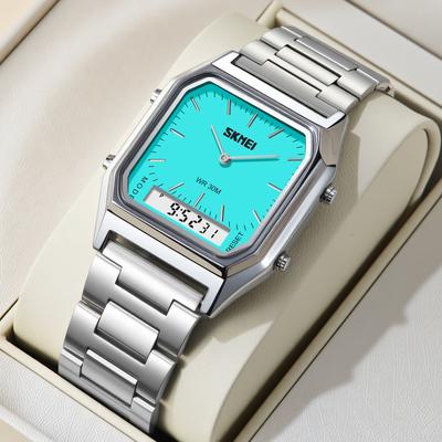 DynamicDeals SKMEI Digital Watch For Men Women, Dual Display Quartz Timepiece, 3Time Luminous Waterproof Fashion Wristwatch pink