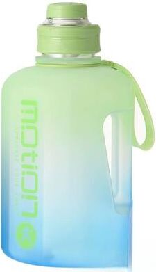 Youfap Market Plastic Portable Water Bottle With Straw, Large Capacity Fitness Kettle, Outdoor Gradient Sports Bottle 2.4l green