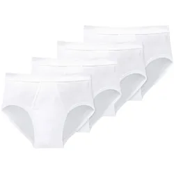 SCHIESSER Herren Slips 4er Pack - Doppelripp, Sportslip, Cotton Essentials Weiß / 2XL