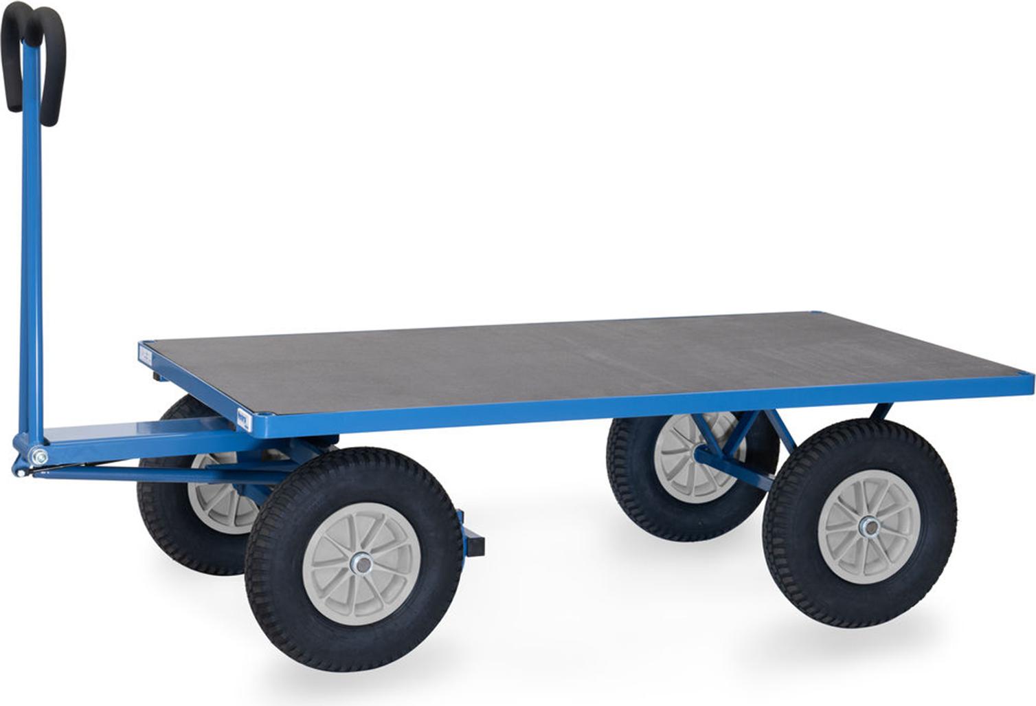 Fetra Handpritschenwagen mit Polyurethanbereifung, 1600x900mm Ladefläche 750kg Tragkraft